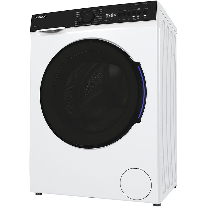 Masina de spalat rufe DWD-CV7021 Daewoo, 7 kg, Clasa A, 1400 RPM, Motor inverter, Steam Wash, Alb