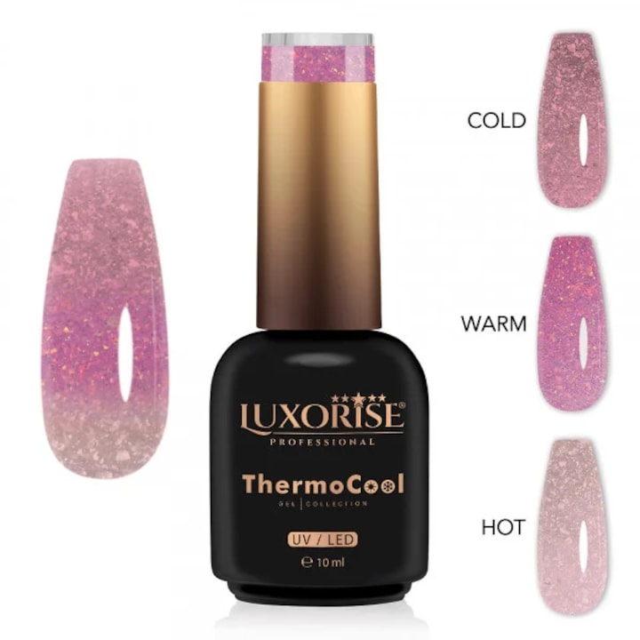 Oja Semipermanenta Termica 3 Culori LUXORISE ThermoCool - Blushing Kiss 10ml