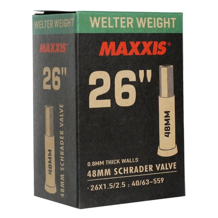 MTB MAXXIS TUBE Welter Weight 26 x 1.50/2.50 GAL-FV belső cső, schrader szelep
