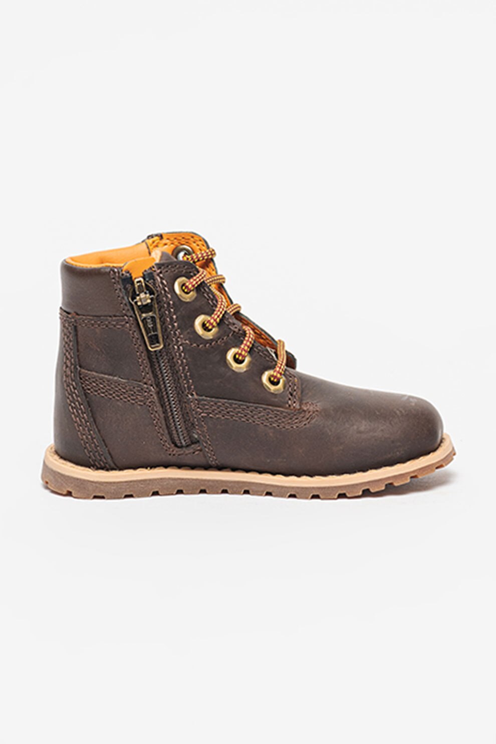 Timberland, Ghete de piele cu fermoar, Maro inchis, 23 EU - eMAG.ro