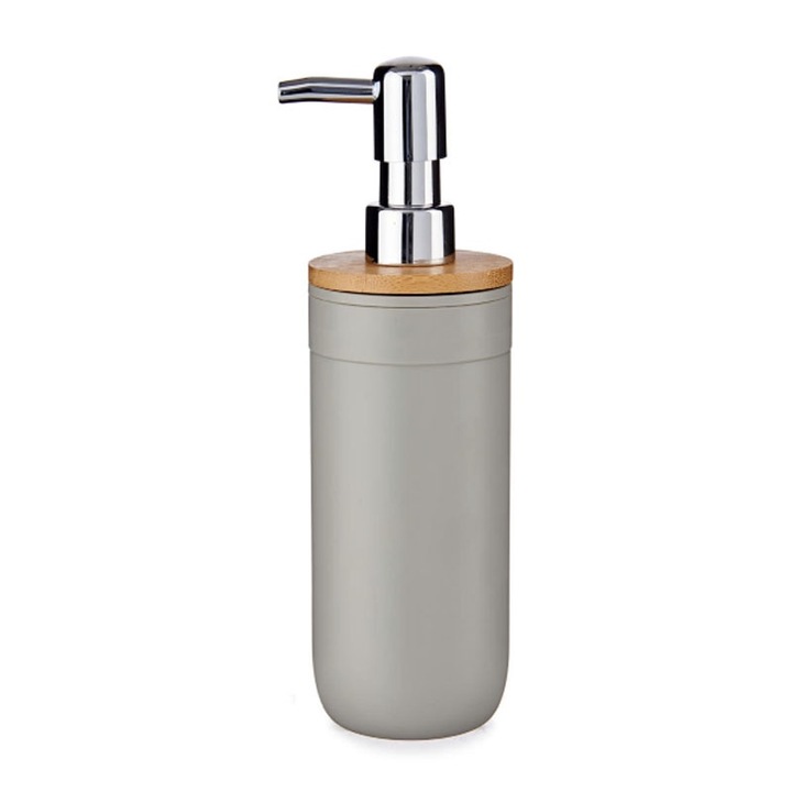 Cutie pentru sapun lichid cu capac din bambus Arte Regal, gri, bambus