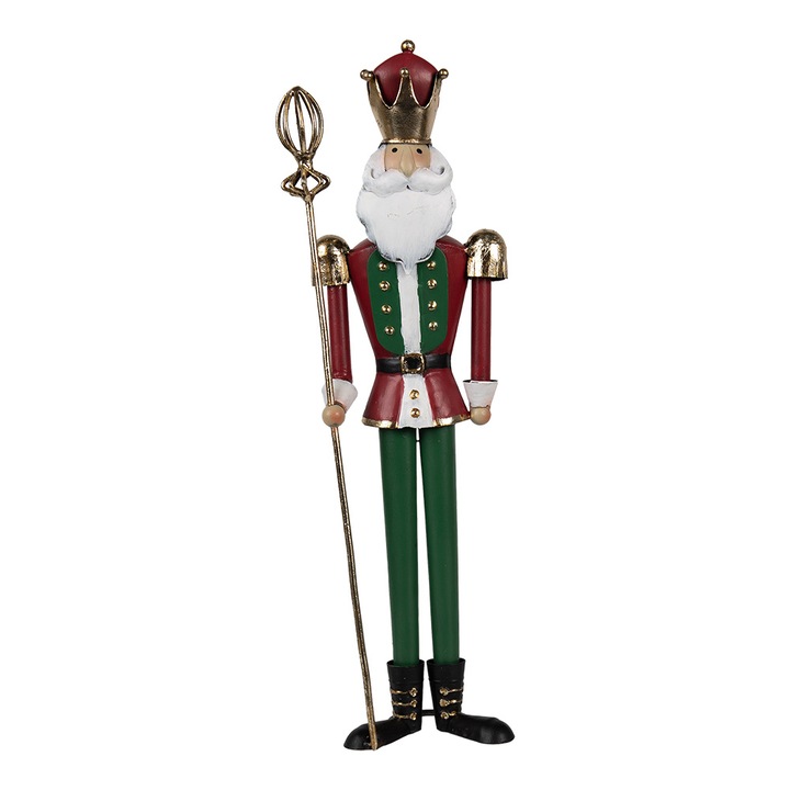 Fém Diótörő figura, 11x8x36 cm