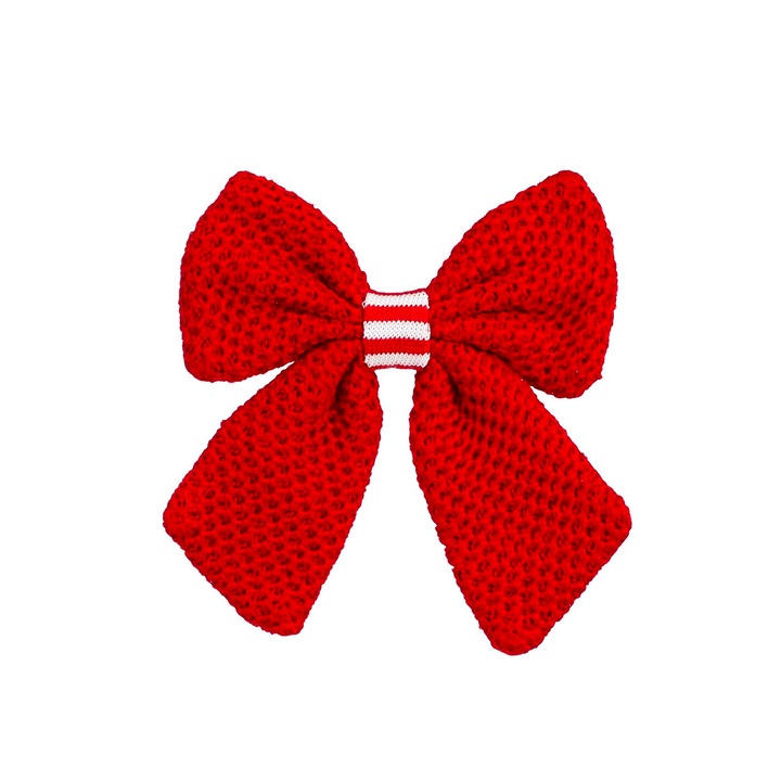 Papion rosu cu centru rosu si alb 20 cm