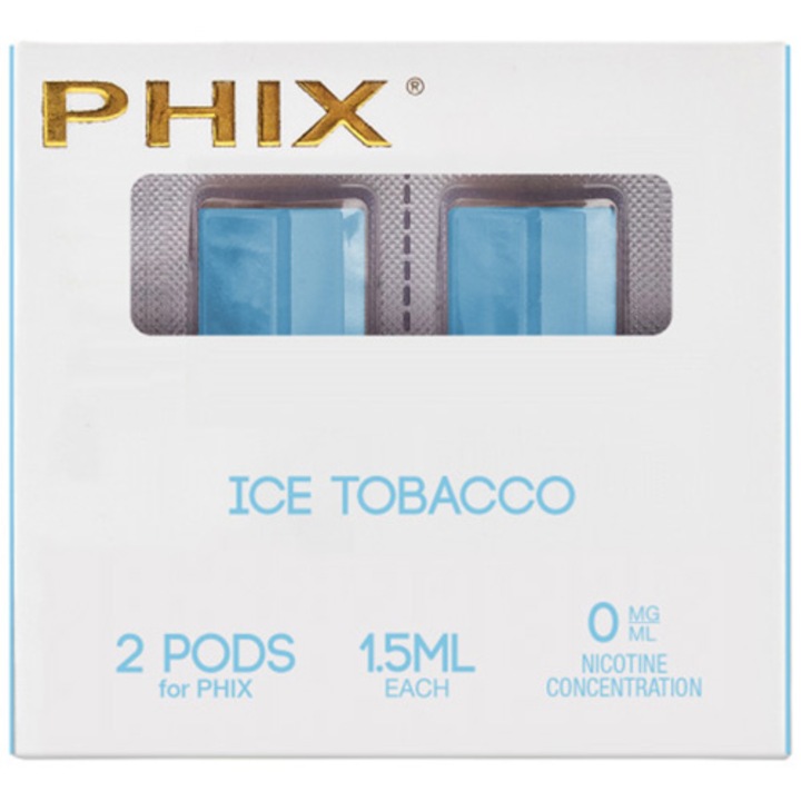 Rezerve tigari electronice Phix Pods 2 Pack (2x 1.5 ml), 0 mg, Ice Tobacco