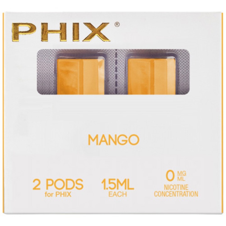 Rezerve tigari electronice Phix Pods 2 Pack (2x 1.5 ml), 0 mg, Mango