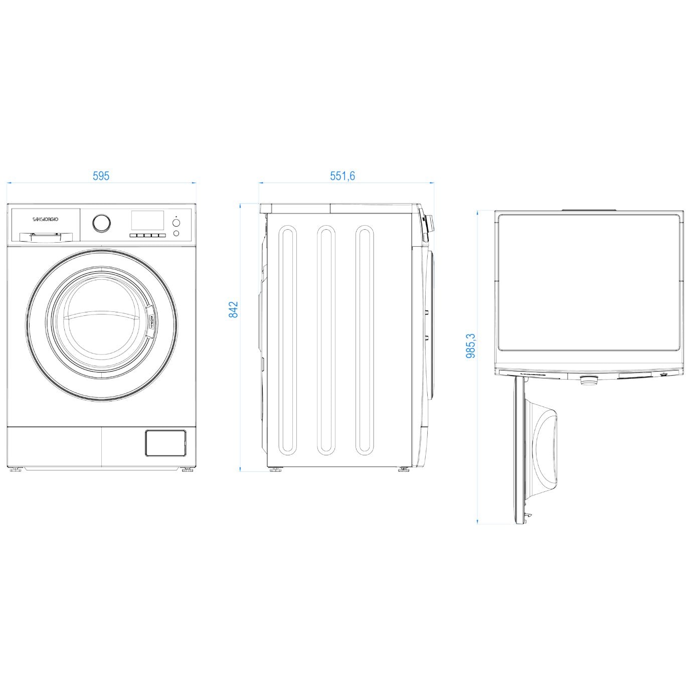 Masina de spalat rufe SanGiorgio, capacitate 8 kg, 1200 rpm, 15 programe, Made in Italy, functie autocuratare, ajustare automata a consumului, pornire programabila, mod ECO, spalare si clatire suplimentara, control electronic al balansului, alb