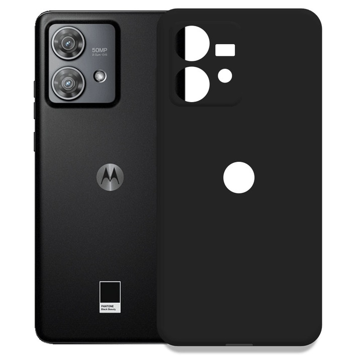 Husa pentru Motorola Edge 40 Neo, Color Shield, Interior de catifea, Suprafata aderenta, Protectie antisoc, Margini ridicate, Regular Fit, Silicon, Negru