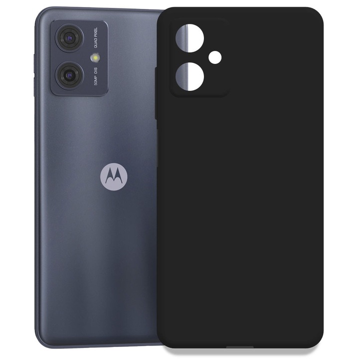 Husa pentru Motorola Moto G54, Color Shield, Interior de catifea, Suprafata aderenta, Protectie antisoc, Margini ridicate, Regular Fit, Silicon, Negru