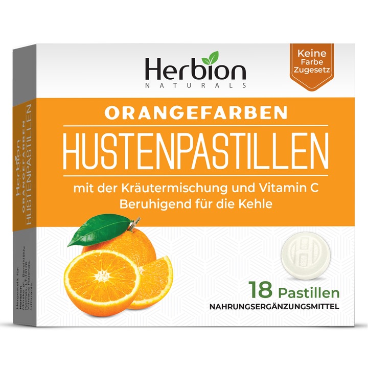 Herbion Naturals köhögés elleni cseppek narancssárga pasztillák 18
