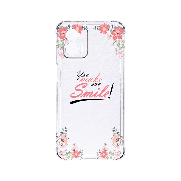 BestCase® Устойчив на удар калъф 1.5MM, съвместим с Motorola Edge 50 Fusion, Make Me Smile, устойчив на удар, защита на камерата, AS 4