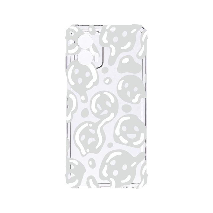 BestCase® Устойчив на удар калъф 1.5MM, съвместим с Motorola Edge 50 Fusion, Gray Acid Smiley, устойчив на удари, защита на камерата, AS 1000