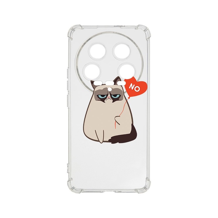 BestCase® Устойчив на удар калъф 1.5 мм, съвместим с Xiaomi 14 Ultra, Мем - Grumpy Says No, Устойчив на удар, Защита на камерата, AS 657