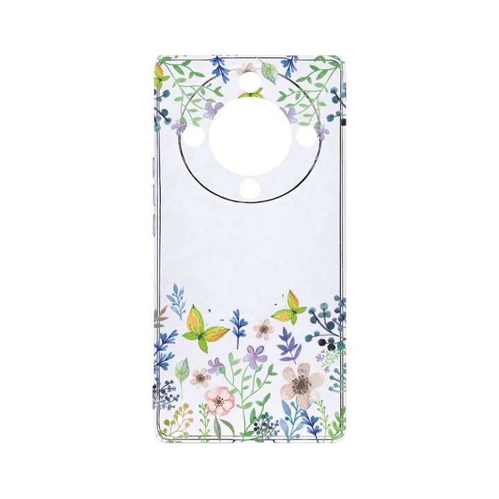 BestCase® Husa Clear Silicon 2MM, Compatibila Cu Honor Magic6 Lite / X9b / X50 5G, Butterfly Flowers, Antisoc, Protectie Camera, Margini ridicate pentru protectia ecranului, T 95