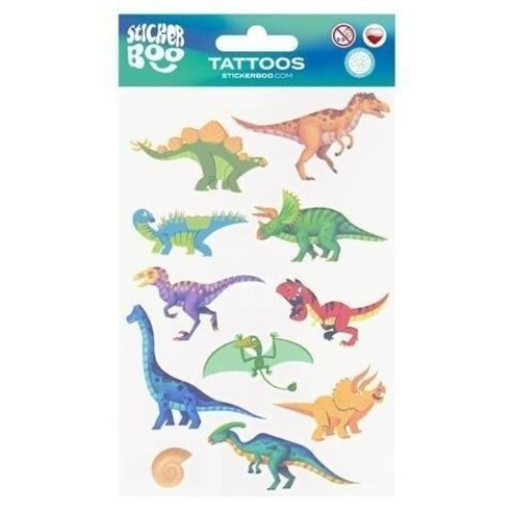 Set tatuaje temporare Sticker Boo, Dinozauri, multicolor