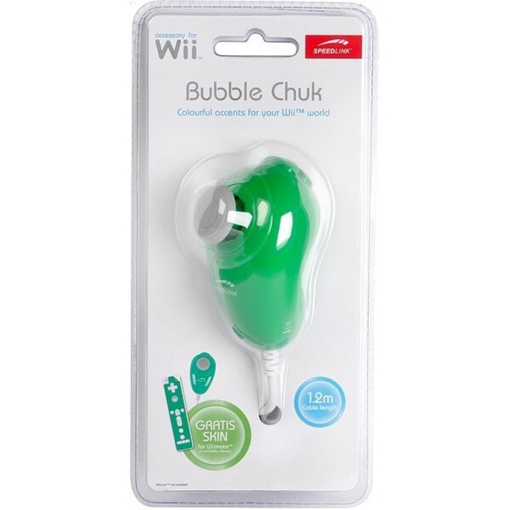 Luka Bubble Chuck kontroller, Wii kompatibilis, ergonomikus, zöld, 1,2 m