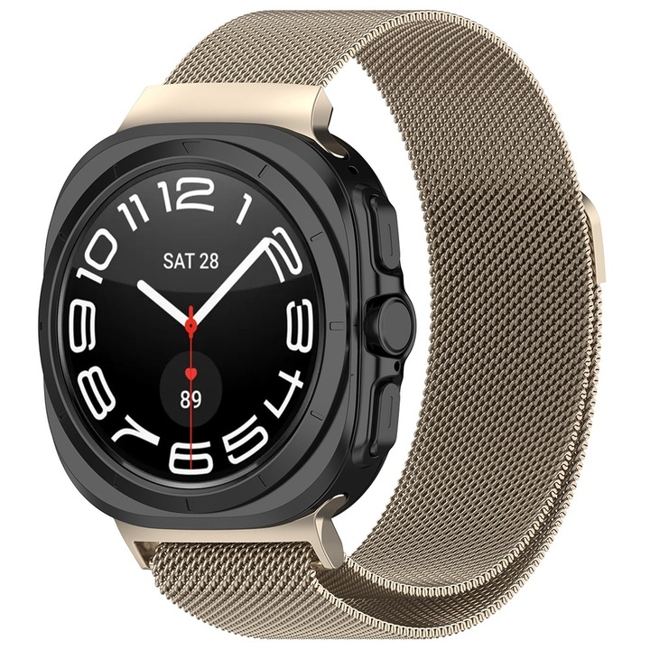 Curea Ceas SmartWatch pentru Samsung Galaxy Watch Ultra 47mm, OPTIM SOLUTION, Bratara Otel Inoxidabil, Design Metalic, Confortabila, Inchidere Magnetica, Titanium