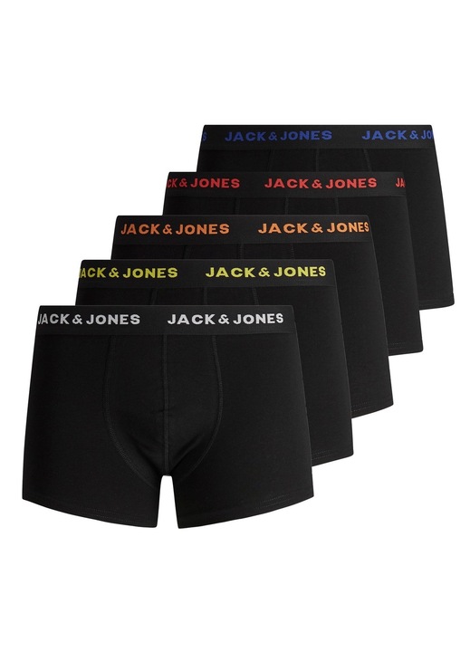 5 pár férfi boxer készlet, Jack & Jones, pamut, fekete