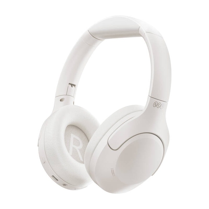 QCY H3 Lite vezeték nélküli fejhallgató, ANC, Bluetooth 5.3, 60 órás autonómia, fehér