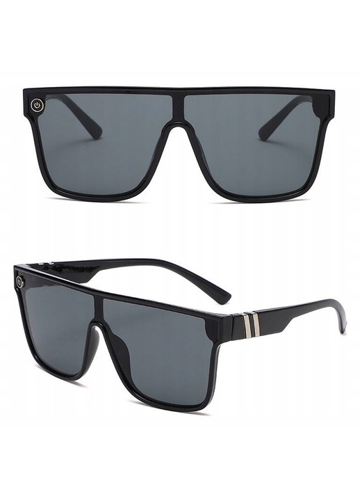 Унисекс слънчеви очила Stylion MAXAIR, UV400, квадратни, черни матове, 64x17x140 мм, комплект калъфи