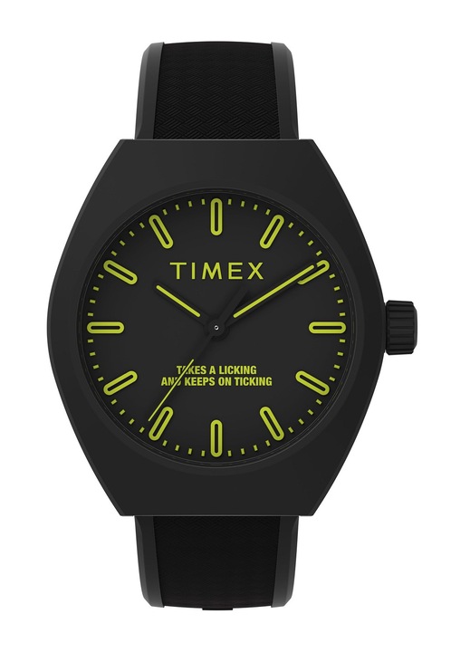Ceas Timex Trend Urban Pop, Quartz, Curea Cauciuc, Negru, Rezistent la Apa 5 ATM