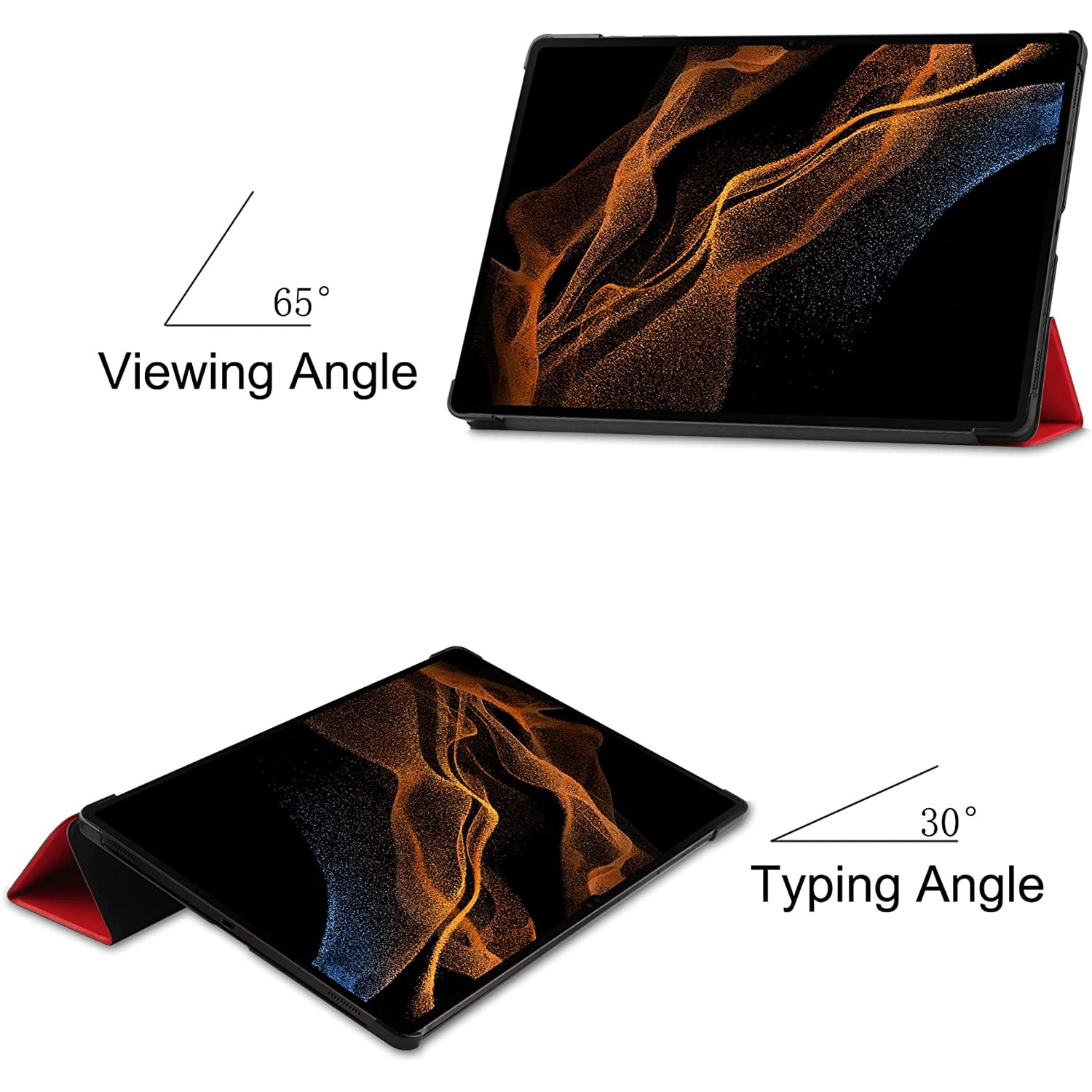 Husa Slim Sigloo, Smart Cover, Trifold, pentru tableta Samsung Galaxy Tab S8(X700/X706) /S7 (T870/T875/T876B), 11inch, 2020-2022, model Simple Red