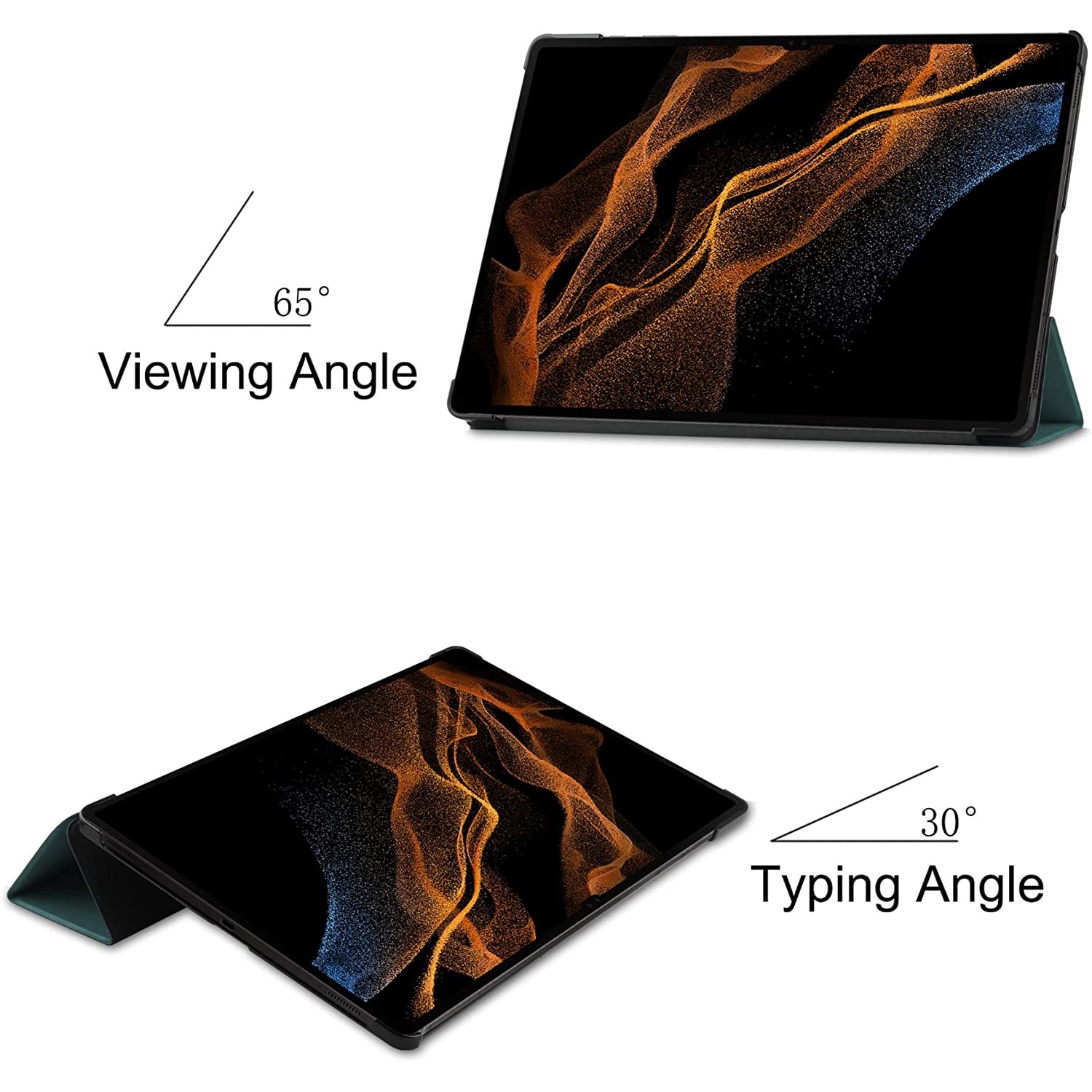 Husa pentru Samsung Galaxy Tab S10 Ultra, S9 Ultra, S8 Ultra, 14.6 inch, Ultra-Light / Slim tip stand, cu functie sleep/wake-up si slot pentru stylus, Smart Cover, model Pine Green, Sigloo