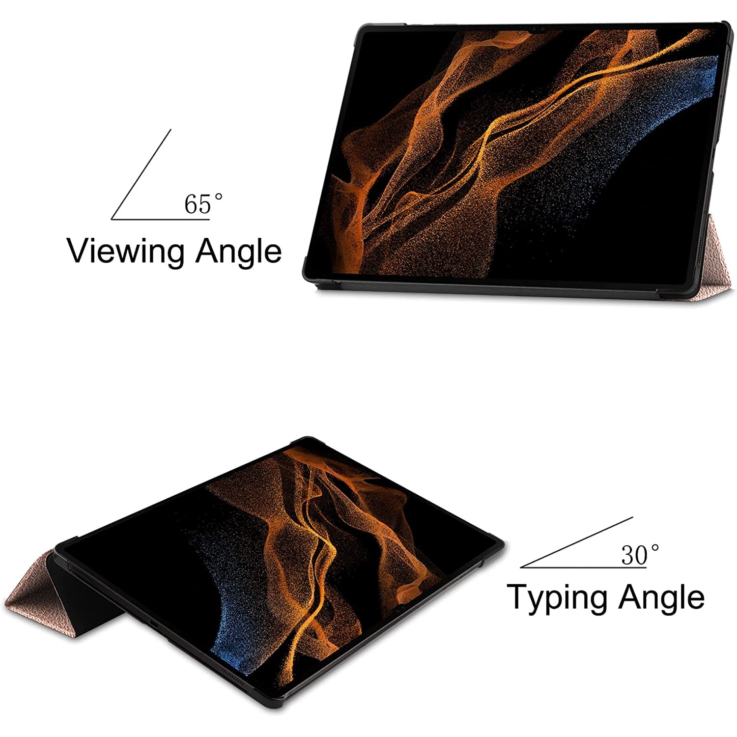 Husa Slim Sigloo, Smart Cover, Trifold, pentru tableta Samsung Galaxy Tab S8(X700/X706) /S7 (T870/T875/T876B), 11inch, 2020-2022, model Rose Gold