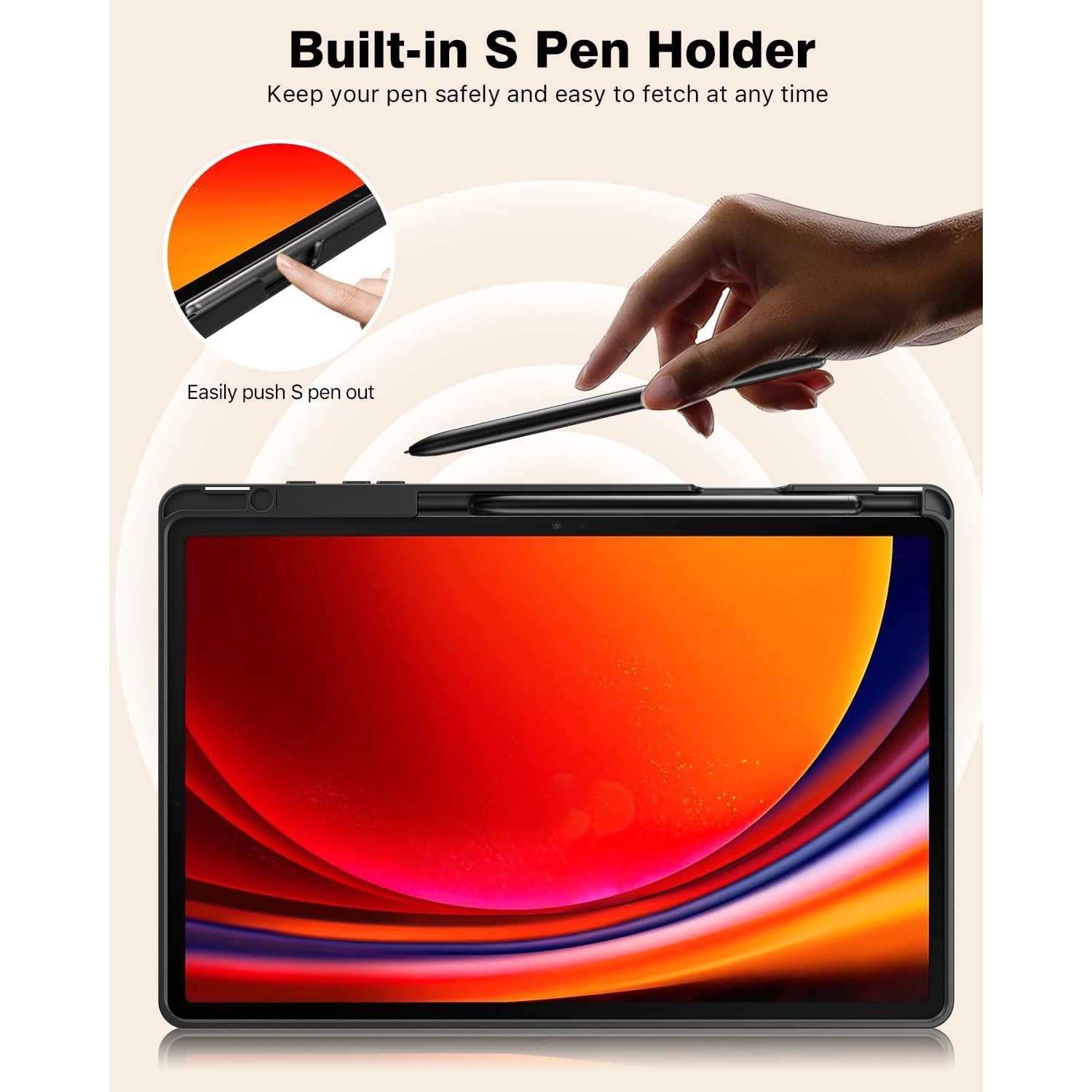 Husa pentru Samsung Galaxy Tab S9 Plus / S9 FE+ 12.4 inch UltraSlim de tip stand, functie sleep/wake-up, Smart Cover, model Burgundy, Sigloo