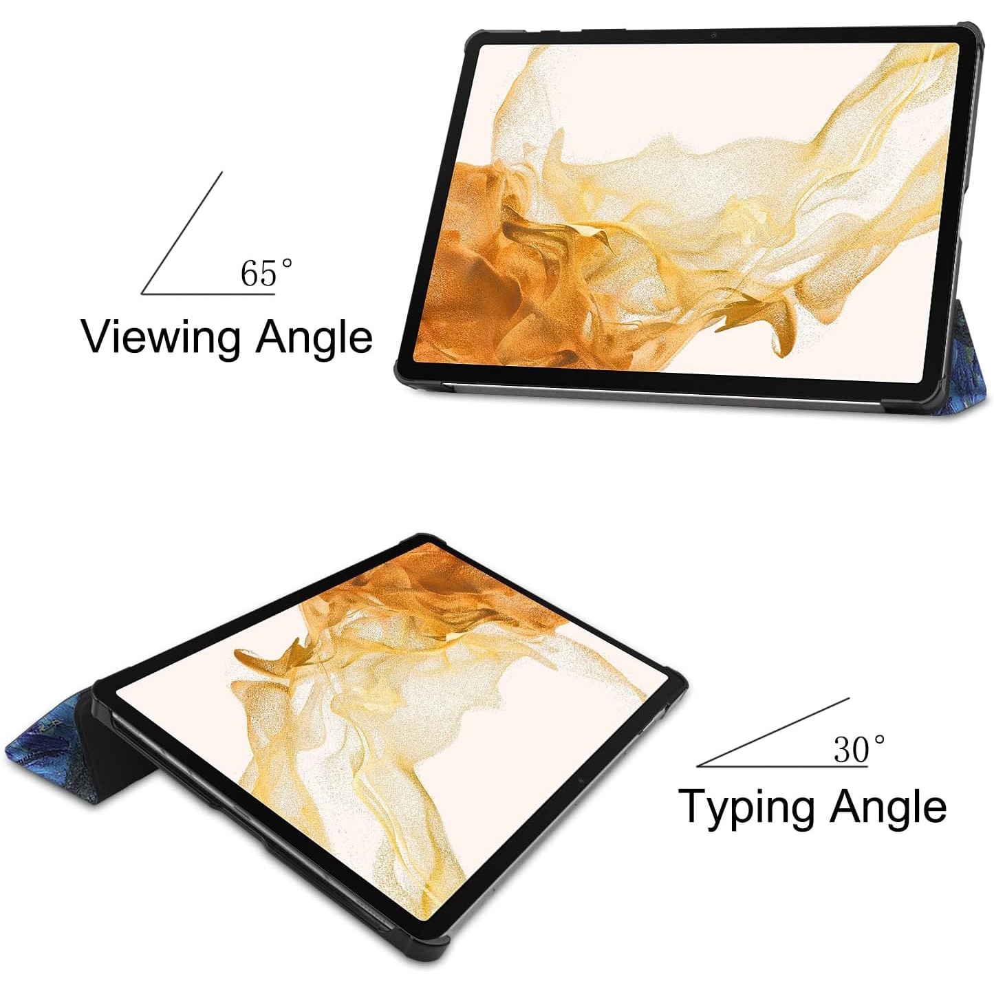 Husa pentru Samsung Galaxy Tab S9 Plus / S9 FE+ Plus 12.4 inch UltraSlim de tip stand, functie sleep/wake-up, Smart Cover, model Abstract, Sigloo