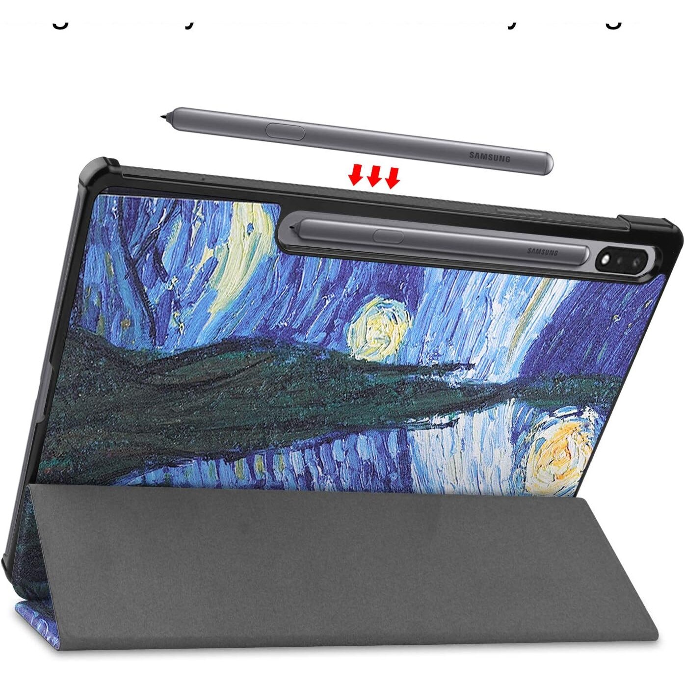 Husa pentru Samsung Galaxy Tab S8 Ultra, 14.6 inch, Ultra-Light / Slim tip stand, cu functie sleep/wake-up si slot pentru stylus, Smart Cover, model Abstract, Sigloo