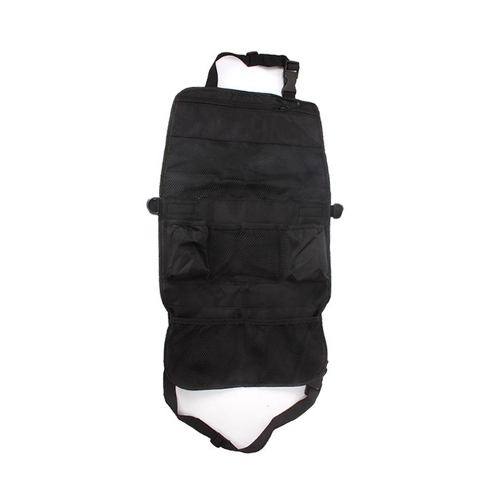 QttvbTna органайзер за кола, за гръб на седалката, еластични джобове, водоустойчив и устойчив на надраскване, с поставка за таблет, черен