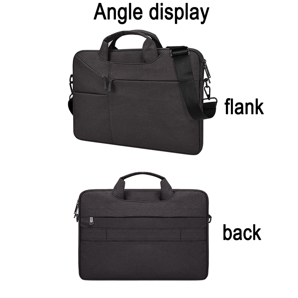 Geanta laptop BGHYHYHI, 14.1-15.4 inch, impermeabila, cu curea de umar, neagra