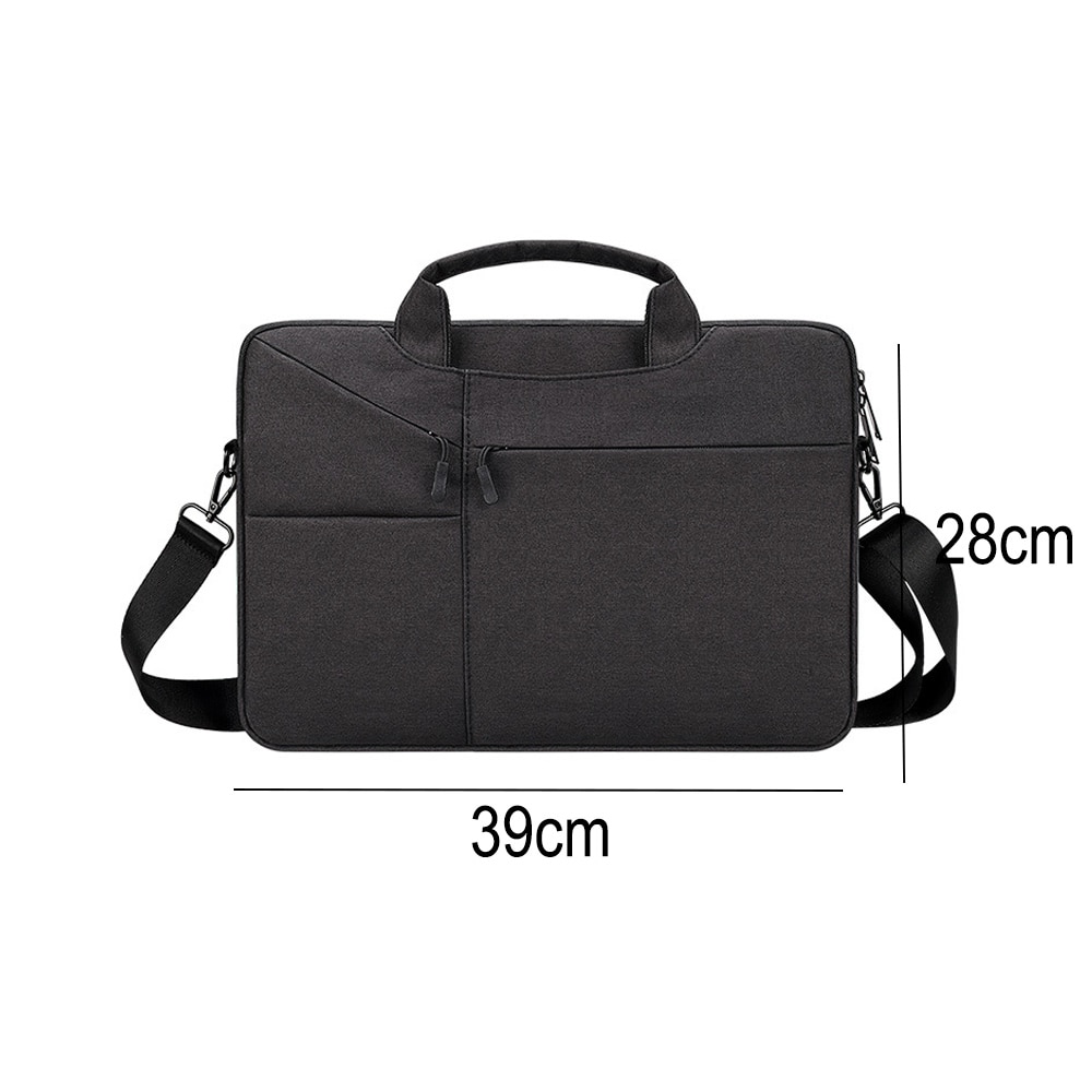 Geanta laptop BGHYHYHI, 14.1-15.4 inch, impermeabila, cu curea de umar, neagra