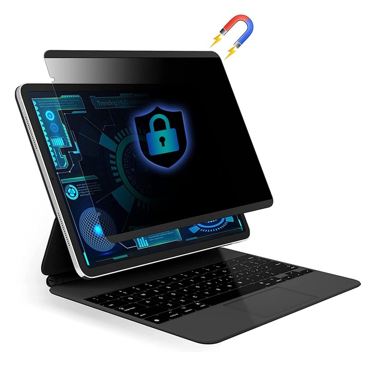 Folie de protectie magnetica compatibila cu iPad Pro 12.9/11, iPad mini 6, iPad Air 4/5, anti-spion, 10.9 inch