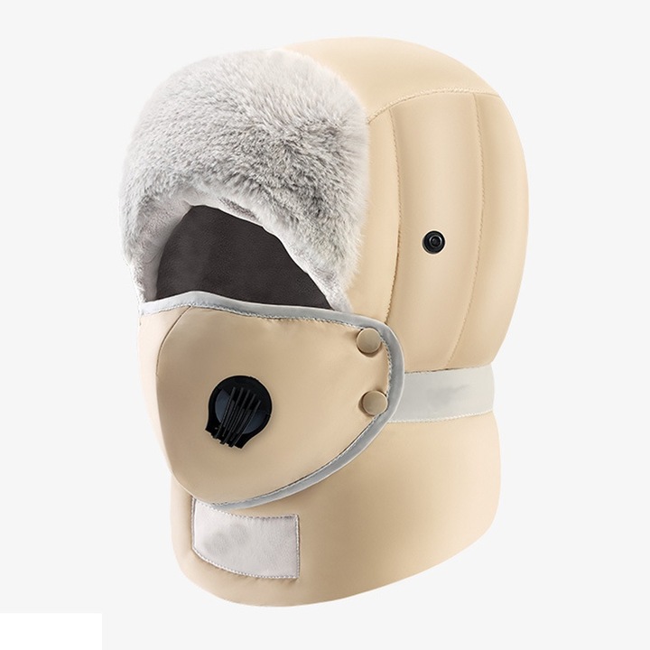Jormftte uniszex téli sapka, teljes maszkos, hidegálló, vízálló, bélelt, khaki színű