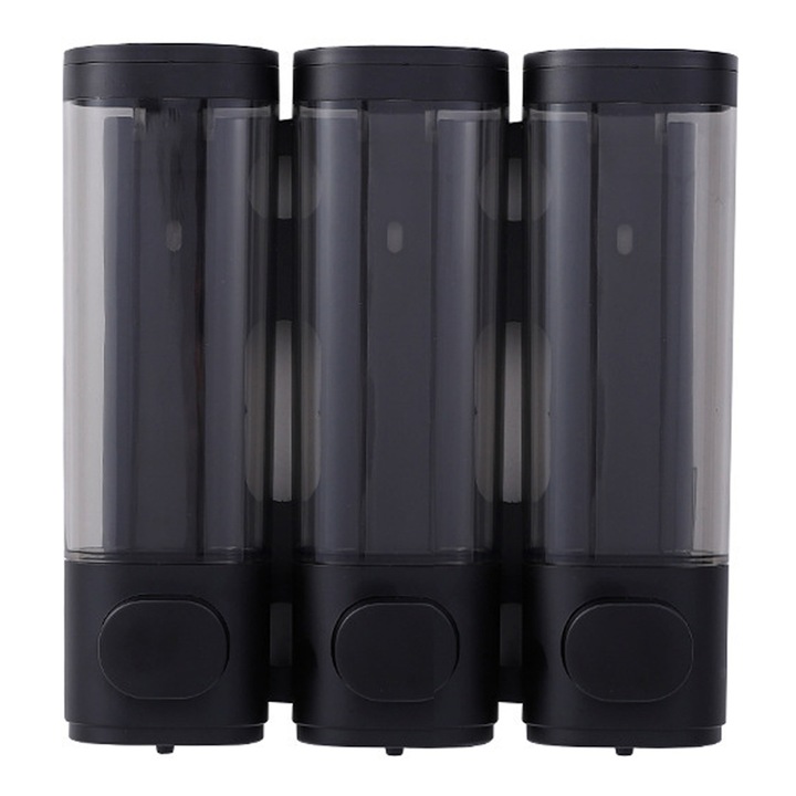 Szappan adagoló, ovális, fekete, 23x21x6cm, szett