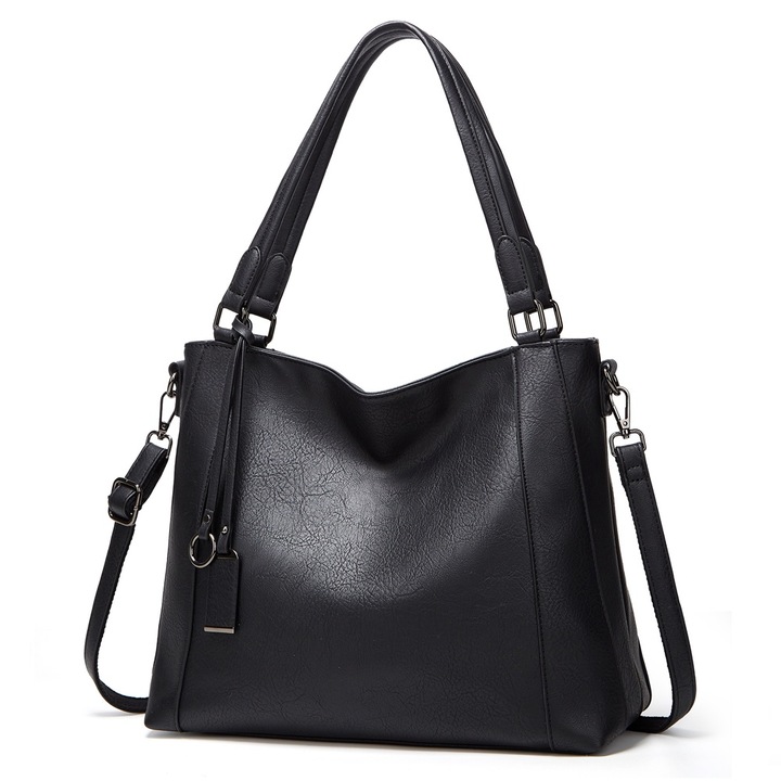 Geanta hobo mare pentru femei, AMRINUGL, neagra, impermeabila, cu curea crossbody, dimensiuni ample