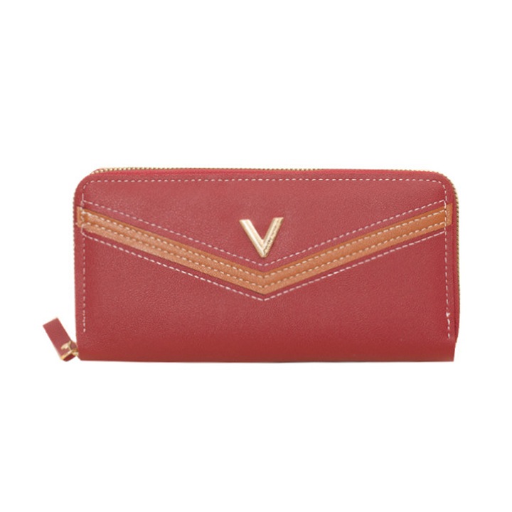 Portofel mic dama, Cozevdnt, Piele, Rosu