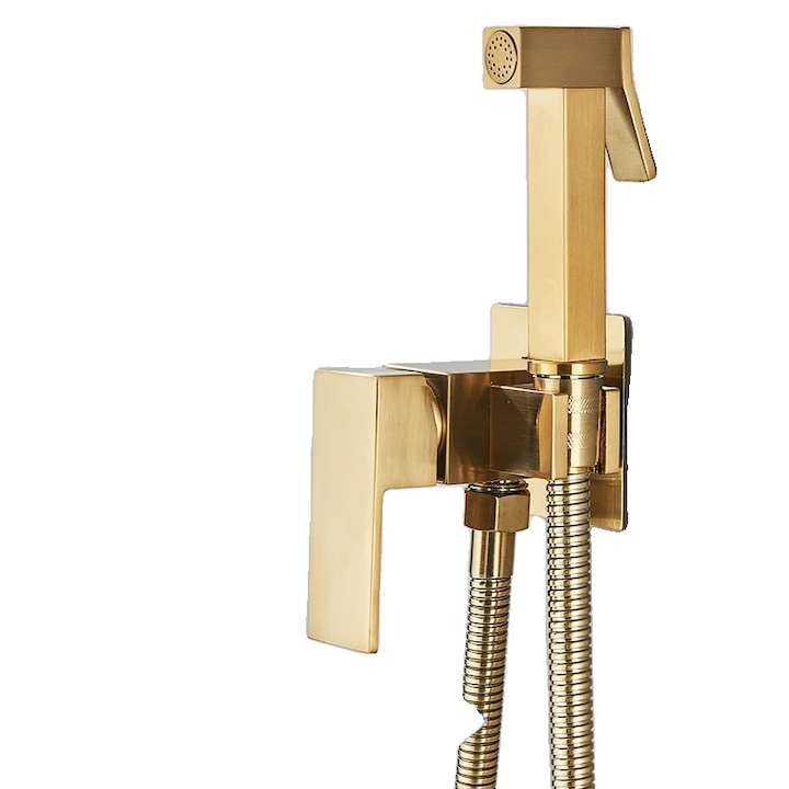 Szaniter csap készlet bidéhez, falra szerelhető, arany kivitelben, CE