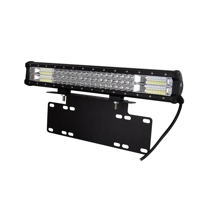 Bara luminoasa cu LED-uri de 20 inchi, 288 W, cu trei randuri, impermeabila IP67, lumina cu suport