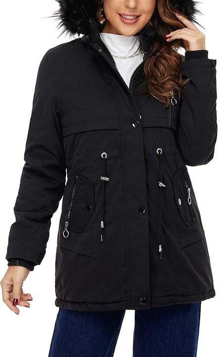 Geaca de iarna dama RESTEQ, bumbac/ poliester neagra, M