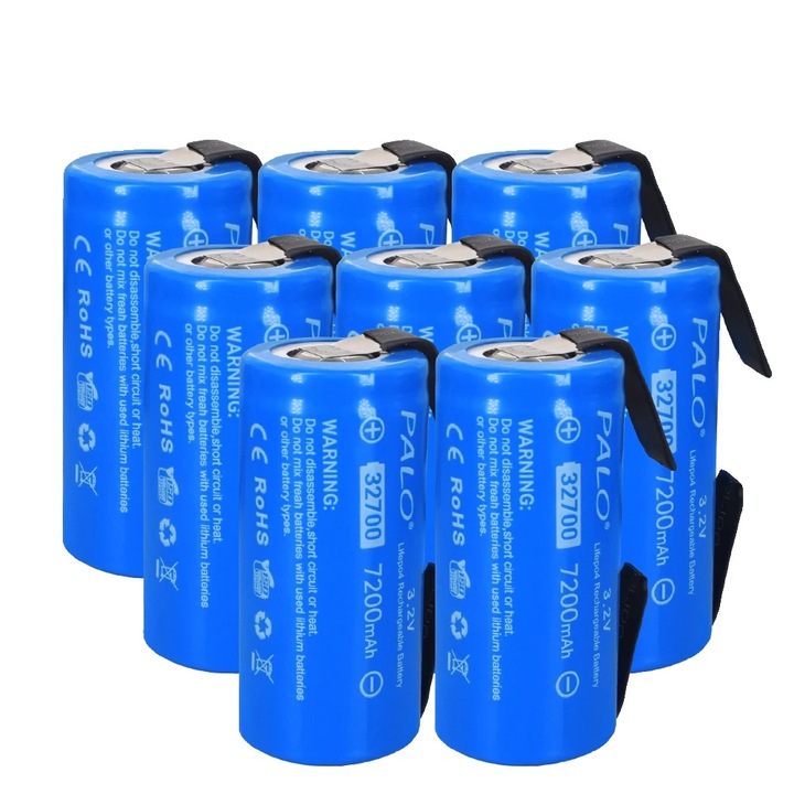 Baterie PALO 32700 LiFePO4, capacitate 7200 mAh, tensiune 3,2 V, 8 buc.