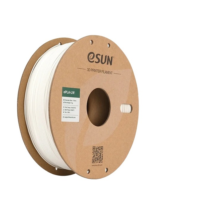 Filament 3D PLA-LW, 1.75mm, usor, alb, 1kg