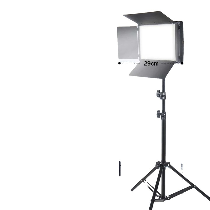 Lumina LED pentru studio foto, 50W, bi-color, 5160 lumeni, cu trepied si telecomanda, 290x170x46mm