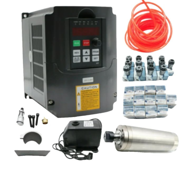 Комплект фрези, шпиндел, 2.2KW, с водно охлаждане, честотен контрол, 220V, 168x124x161mm