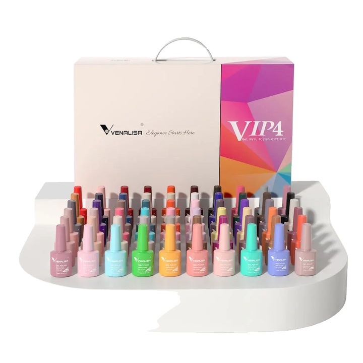 Пълен комплект гел за нокти, VenaLisa, 60 цвята, кутия-органайзер