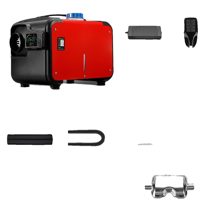 Hordozható dízel fűtés, Bluetooth vezérlés, alacsony fogyasztás, 12V 24V 220V, 15x10x10,8cm, 8kg