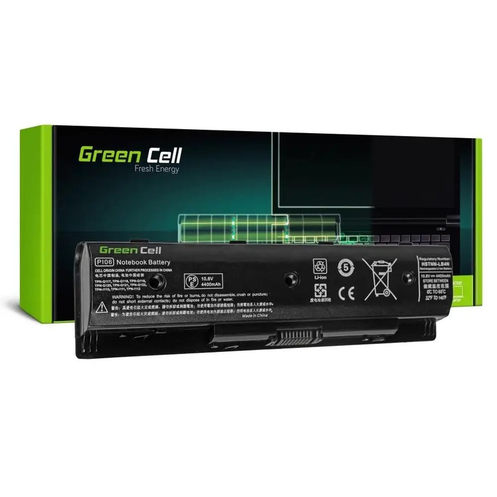 Baterie laptop Green Cell HP78, 6 celule, 4400mAh, 10.8V, Negru