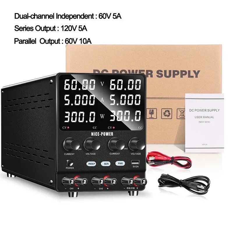 Sursa Alimentare Digitala DC, Dual-Channel, 60V 5A, Seria 120V 5A
