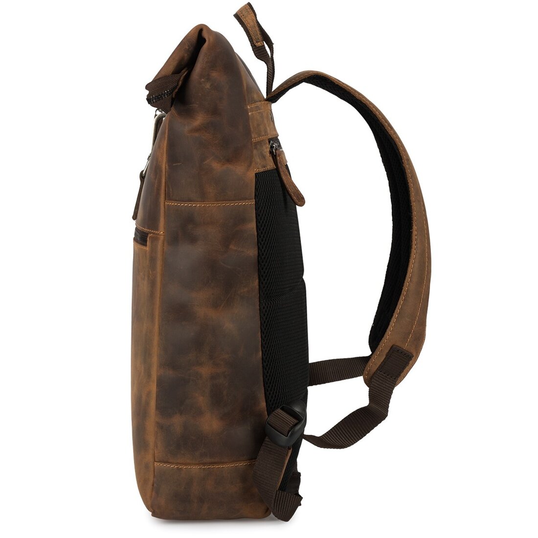 Rucsac laptop vintage Beltimore, piele nubuck, compartimentat, maro